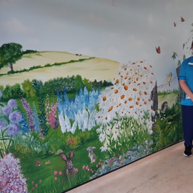 Sitting Room Mural With Staff